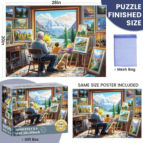WSCXSC 1000 1000 1000 Puzzles for Adults Pieces,Jigsaw Puzzles Pieces Painting Room Puzzle for Adults Unique Piece