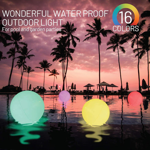 LED Beach Ball with Remote Control, 16 Colors Lights and 4 Light Modes, Pool Toys for Outdoor Beach Party Games