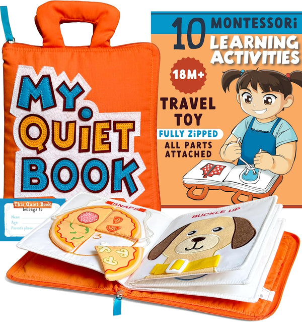 BAVY My Quiet Book - Toddler Travel Essential, Car Airplane Activity Book,