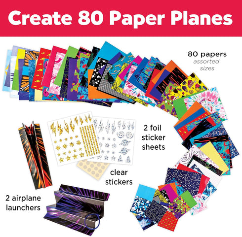 80 6+) Creativity for Kids Stunt Squadron Fold & Launch Paper Airplanes: Create Paper Airplanes, STEM Science Kit