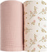 Konssy Muslin Swaddle Blankets for Boys Girls, 2 Pack Receiving Baby Blanket