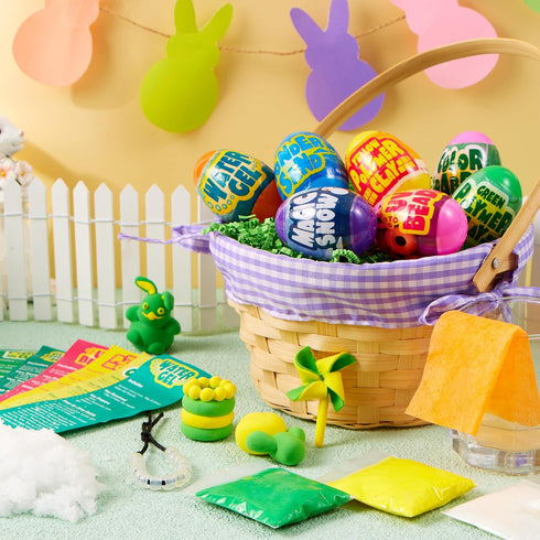 8 JOYIN Pcs Easter Science Experiment Eggs, Colorful Eggs Prefilled with Science Activity Kit, Easter Hunt, Basket