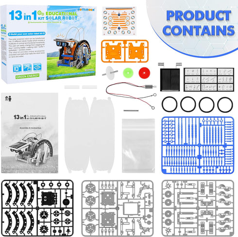 STEM 13-in-1 Education Solar Power Robots Toys for Boys Age 8-12 - DIY Educational Science Kits