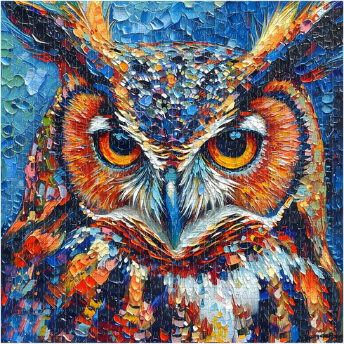 PICKFORU Owl Puzzles 1000 Pieces, Bird Art Puzzles Hard, Impossible Difficult Jigsaw Puzzles 1000 Pieces Owl Painting, Challenging Puzzles as Owl Decor