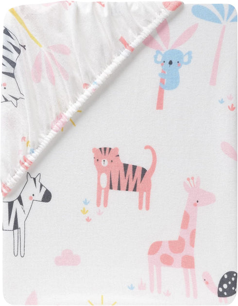Lambs & Ivy Safari-Themed Baby Fitted Crib Sheet - Soft Cotton Jersey