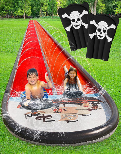 JAMBO 22Ft Water Slide: Extra Long Slip Splash and Slide with 2 Bodyboards, Heavy Duty Water Toys for Summer Fun