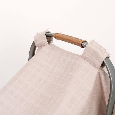 100% Organic Cotton Muslin Car Seat Cover for Babies - Lightweight, Breathable Infant Car Seat Canopy to Protect from Sunlight and Dust - Fits Any Infant Car Seats - 44"x30" (Brown)