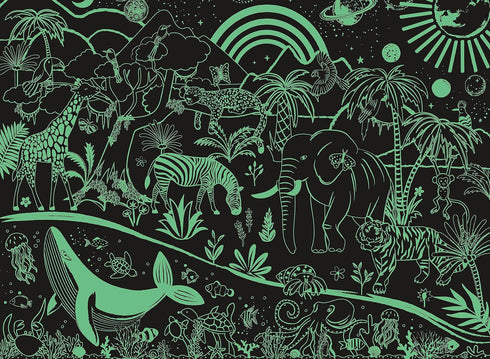 Ceaco - Glow in The Dark - Jungle, Sea & Sky - 100 Piece Jigsaw Puzzle