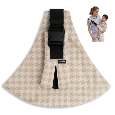 Lujifo Baby Sling Carrier for Toddler, Houndstooth Baby Carrier Sling, Premium Cotton Linen