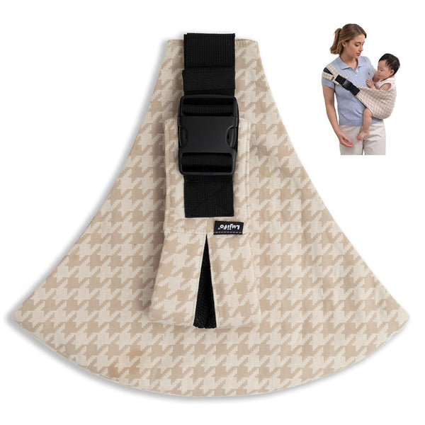 Lujifo Baby Sling Carrier for Toddler, Houndstooth Baby Carrier Sling, Premium Cotton Linen