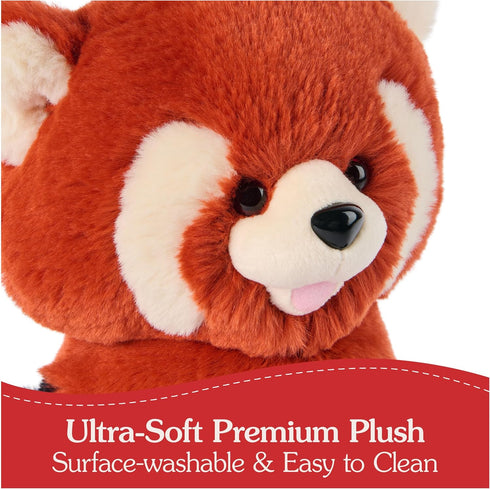 1 10 GUND Cedar Red Panda Plush, Premium Red Panda Stuffed Animals for Ages and Up, Orange/Blue