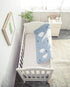 Set, 3 Set, La Premura Sleeping Moon Baby Nursery Crib Bedding Piece Standard Size Crib Bedding Blue and Grey
