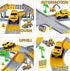 253 PCS Construction Race Tracks Toy for 3-8 Year Olds, 5 PCS Truck Car and Flexible Track Play Set