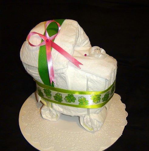 Little KG's Dreams Diaper Cake Stroller Centerpiece or Gift (Baby Girl) by