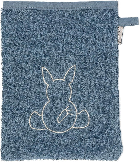 Sterntaler 3 Pack Emmi GOTS Baby Bath Mitts Bath Mitts - Kids Bath Mitts Washable Mitts - Bio - Grey Blue