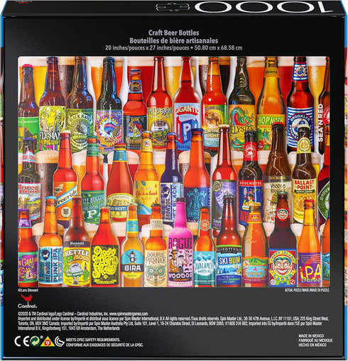 2-Pack of 1000-Piece Jigsaw Puzzles for Adults, Families, and Kids Ages 8 and Up, Perfume and Craft Beer Bottles