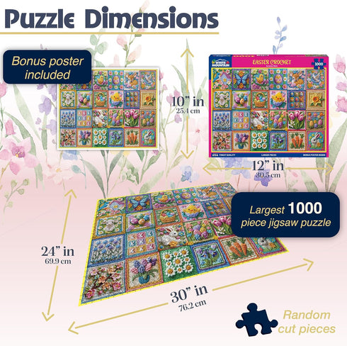 1000 24"x30" White Mountain Piece Jigsaw Puzzle Spring Holiday Collage Puzzles with Large Pieces Gift for Adults