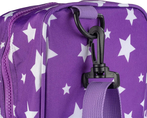Doll Storage Carrying Case - Purple Star Organizer for Any 18" Doll with Clear Window and Carrying Strap