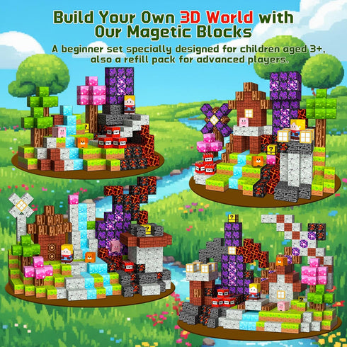 OUGUI 150 3 4 5 6 7 8 9 10 11 12 PCS Magnetic Blocks Building Block Kids - Magnet Cubes Boy Girl Constructions Toys