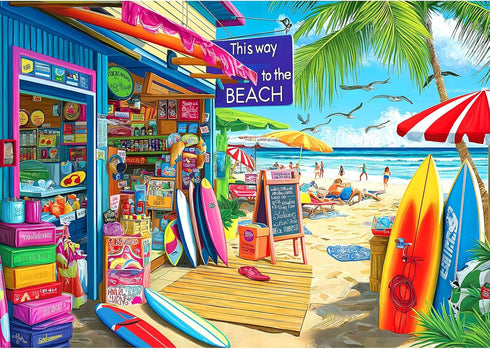 Beach Shop Puzzles for Adults 1000 Pieces Summer Surf Shack Puzzle for