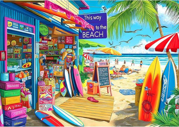 Beach Shop Puzzles for Adults 1000 Pieces Summer Surf Shack Puzzle for