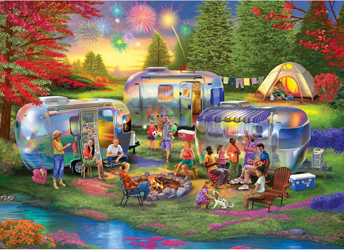 RoseArt - Kodak Premium Shiny Happy Campers, 1000 Piece Jigsaw Puzzle for Adults