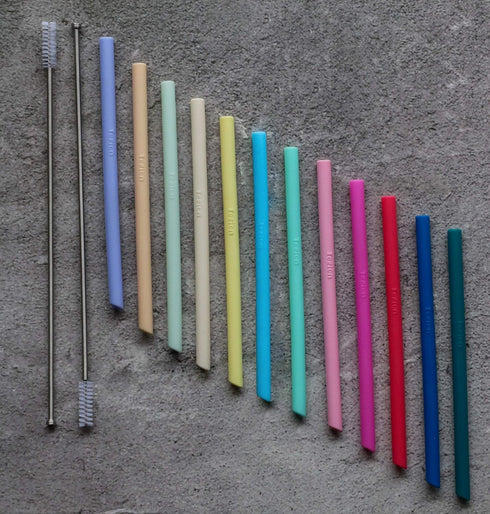 Mini Short Pinch Test Passed 5.5" Replacement Reusable Silicone Small Straws for Toddlers & Kids, Safe Fun for Baby