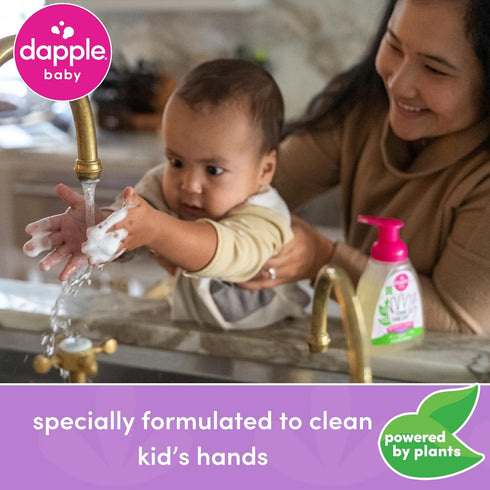 13 Oz (Pack 3) Dapple Foaming Hand Soap, Gentle Hand Wash Baby Soap, Hypoallergenic for Sensitive Skin, Powered by