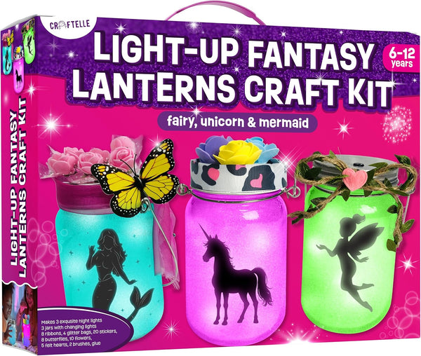 Craftelle Light-up Unicorn Fairy & Mermaid Lanterns Craft Kit Valentines Day Craft Kits
