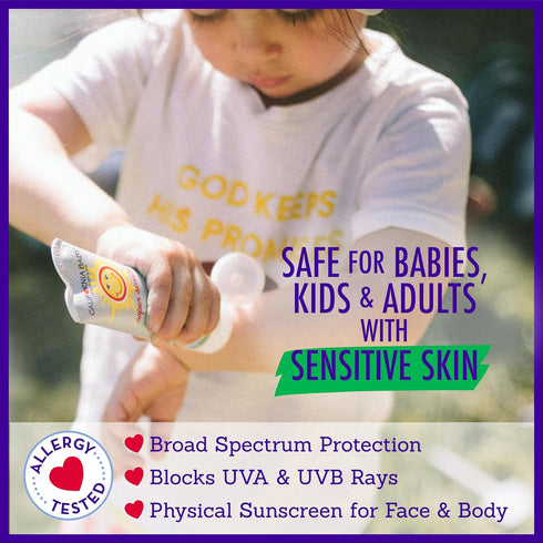 California Baby Super Sensitive SPF 30+ Sunscreen, 51 g / 1.8 oz - Hypoallergenic Unscented Mineral Protection