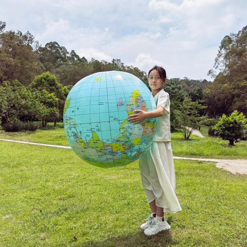 Keesoon 36 Inch Giant Geographic Globe - Inflatable PVC Educational World Map Globe, Diameter 90cm