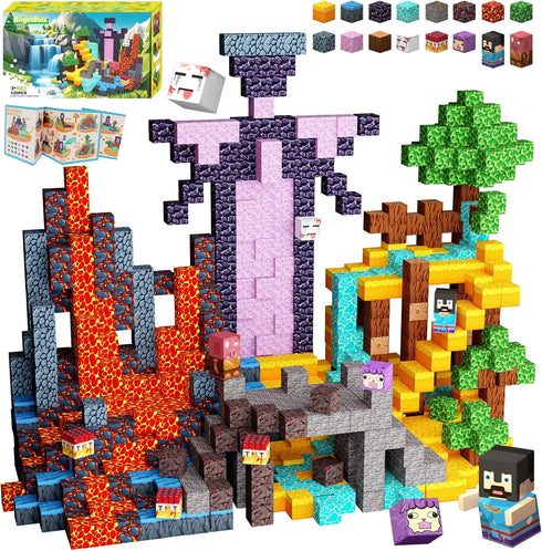 BrightBlox Magnetic Blocks 120PCS Magnetic Building Blocks for Kid 3+, Building Toys for