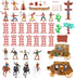 NWFashion 55PCS/Set West Cowboys American Indians Plastic Figure Toys Playset Accessories