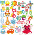 30 Pcs High Contrast Baby Toy Gift Set for Infants - Rattles, Teething Toys & Wrist Socks