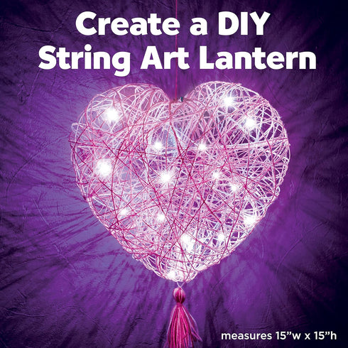 8+) Creativity for Kids String Art Heart Light Kit | Create a Glowing Heart Lantern with Easy String Art | Relaxing DIY