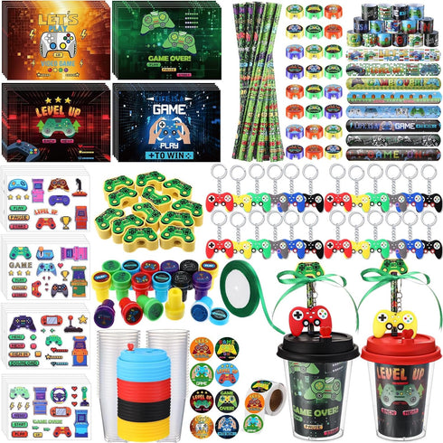 Watersay 110 Pcs Video Game Party Favors Set Includes Drink Cup with Lid