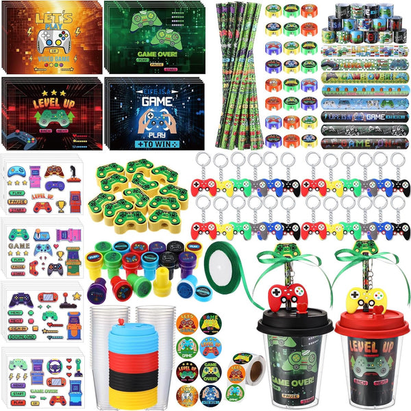 Watersay 110 Pcs Video Game Party Favors Set Includes Drink Cup with Lid