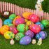 3.15Inch Favor-18 JOYIN Printed Plastic Eggs Colorful, Fillable Empty Eggs Bulks for Easter Hunt Event, Party pcs