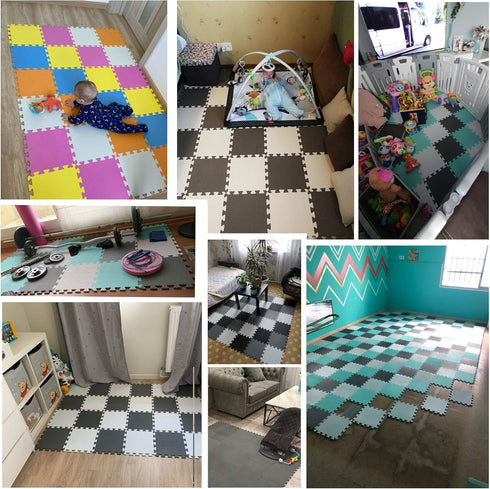 20 (30cm30cm1cm R01R04R12G301020 YIMINYUER Tiles Each Tile) Baby Soft Puzzle Play Mats, Kids Thick EVA Foam Floor