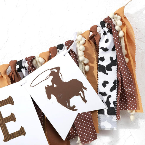 TUTOTU My First Rodeo High Chair Banner - Cowboy One Birthday Party Decorations