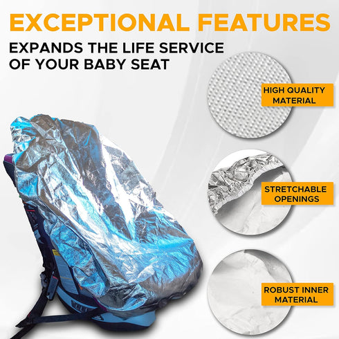 EcoNour Baby Car Seat Sun Shade Cover | Infant Carseat Heat Protector Keeps Toddler Seat at a Cool Temperature |