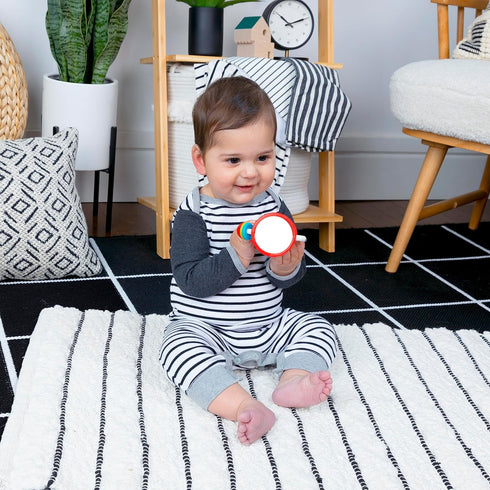 Baby Einstein Cal’s Sensory Shake-up Rattle Toy, BPA Free, for Infants 3 Months and Up
