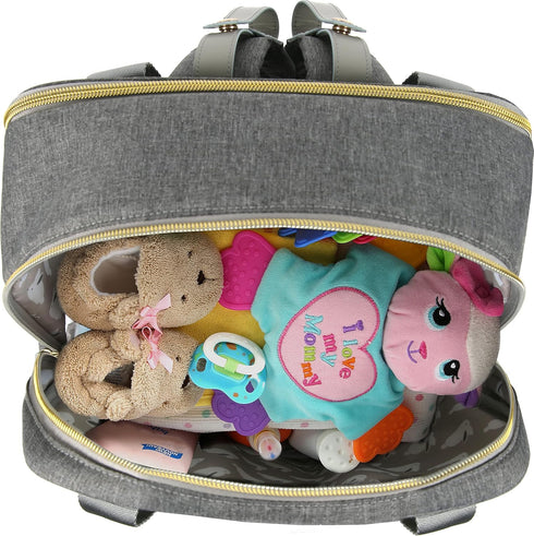 Dabney Lee Backpack Baby Harbour Expansion Diaper Bag, Grey