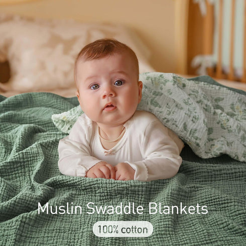 Blankets,3-Pack 40 38 inches GLLQUEN BABY Muslin Swaddle Receiving Blankets for Newborn Boys and Girls,Baby Swaddle