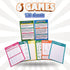 6 Portable Travel Game Activities Notepad, On The Go Plane Trip Game, 4 x 6-inches (2 Pads and 60 Sheets Each)