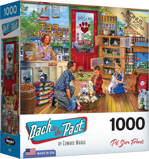 1000 RoseArt - Back to The Past - Pet Store Friends - Piece Jigsaw Puzzle for Adults