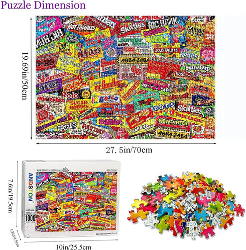 YINSHENG Jigsaw Puzzles for Adults 1000 Piece Puzzle for Adults 1000 Piece - Crazy Candy - Jigsaws Puzzles 1000 Piece For Adults Kids Educational Game Toys Gift for Home Wall Decoration (27.6"x 19.7")