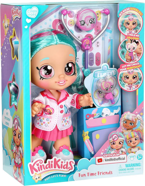 Kindi Kids Fun Time 10 Inch Doll - Dr Cindy Pops with Stethoscope, Shopkins Inspired Lollipop, Changeable Clothes,