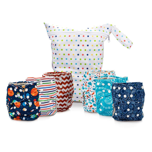 Simple Being Reusable Cloth Diapers, Double Gusset, One Size Adjustable, Washable Soft Absorbent, Waterproof