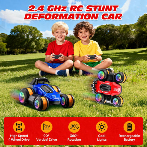 360 3-16, 4WD High Speed Remote Control Drift Car for Kids, Degree Rotating Deformation Stunt RC Cars for Boys
